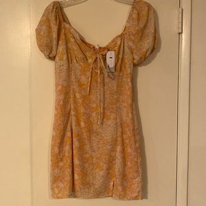 NEW with tags Nordstrom Dress tangerine color medium peasant style.